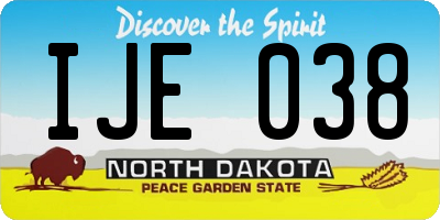 ND license plate IJE038