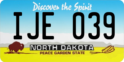 ND license plate IJE039