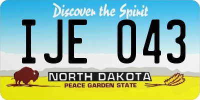 ND license plate IJE043