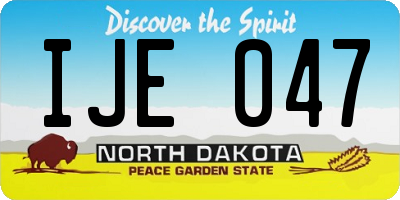 ND license plate IJE047