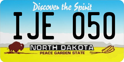 ND license plate IJE050