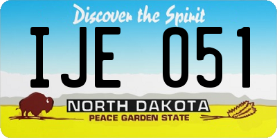 ND license plate IJE051