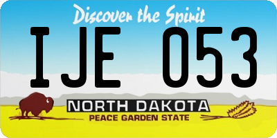ND license plate IJE053