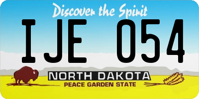 ND license plate IJE054
