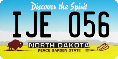 ND license plate IJE056