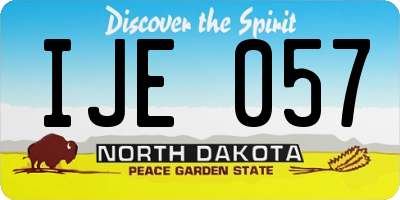 ND license plate IJE057