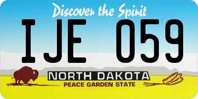 ND license plate IJE059