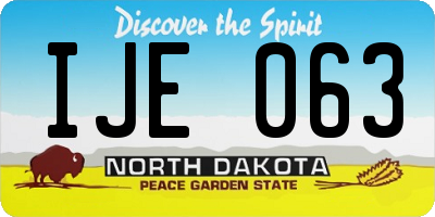 ND license plate IJE063