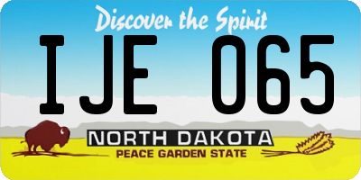 ND license plate IJE065