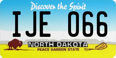 ND license plate IJE066