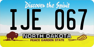 ND license plate IJE067