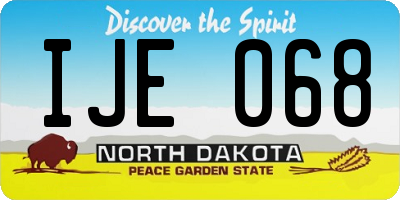 ND license plate IJE068