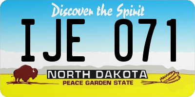 ND license plate IJE071