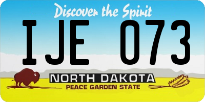 ND license plate IJE073