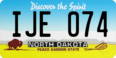 ND license plate IJE074