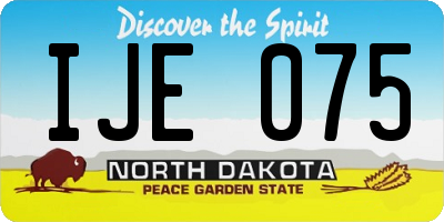 ND license plate IJE075