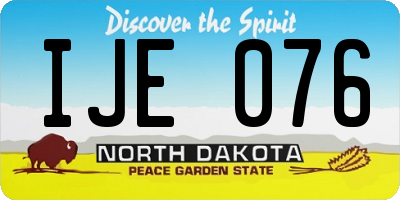 ND license plate IJE076