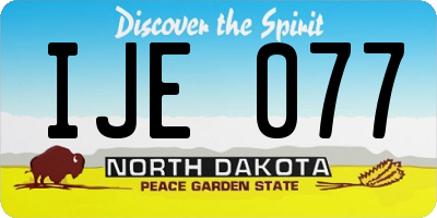 ND license plate IJE077