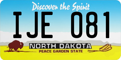ND license plate IJE081