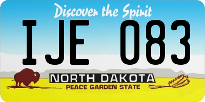 ND license plate IJE083