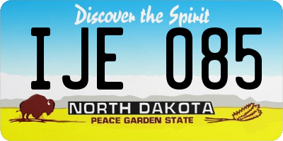 ND license plate IJE085