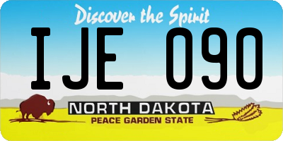 ND license plate IJE090