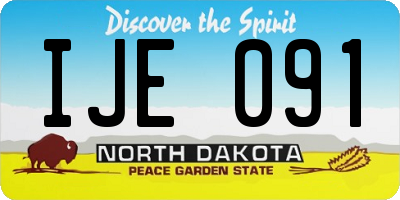 ND license plate IJE091