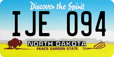 ND license plate IJE094