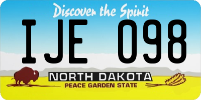 ND license plate IJE098