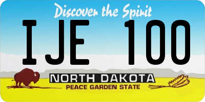 ND license plate IJE100