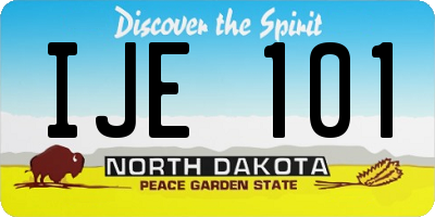 ND license plate IJE101