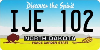ND license plate IJE102