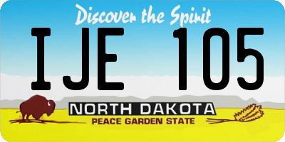 ND license plate IJE105