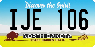 ND license plate IJE106