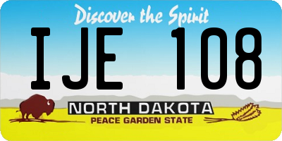 ND license plate IJE108
