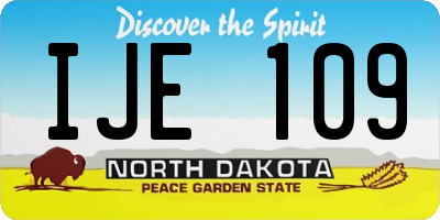 ND license plate IJE109