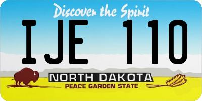 ND license plate IJE110