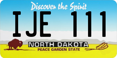 ND license plate IJE111