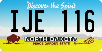 ND license plate IJE116