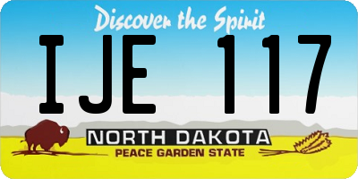 ND license plate IJE117