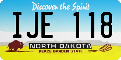 ND license plate IJE118