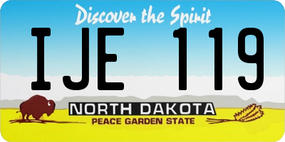 ND license plate IJE119