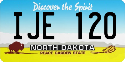 ND license plate IJE120
