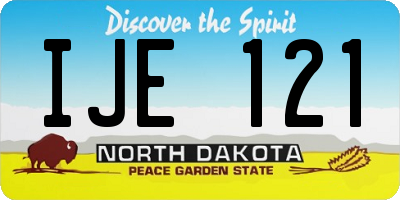 ND license plate IJE121