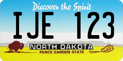 ND license plate IJE123