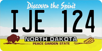 ND license plate IJE124