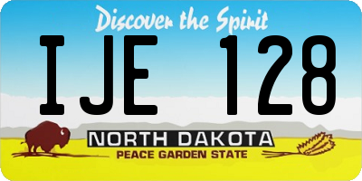 ND license plate IJE128