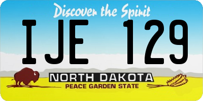 ND license plate IJE129