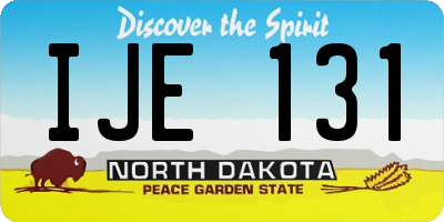 ND license plate IJE131