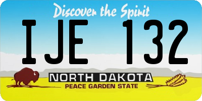 ND license plate IJE132